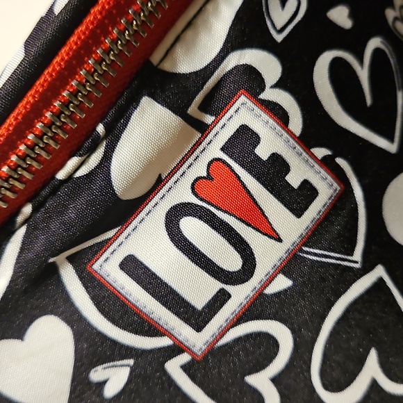 Brighton Fanny Pack Belt Bag Endless Love Black Red White Polka Dot Interior - Picture 2 of 12